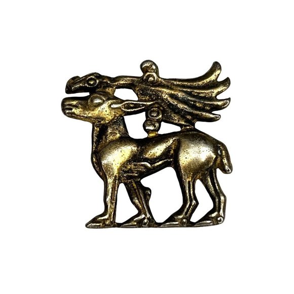 VTG Mythological Creature Horse Brooch Pin Jewelry - Picture 2 of 7